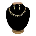 Appealing Gold Plated American Diamond Tear Drop Necklace Set