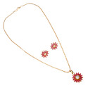 Gold Plated Floral Pendant Set