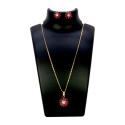 Gold Plated Floral Pendant Set