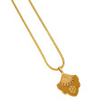 Gold Plated Intricate Designer Pendant Long Chain
