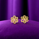Big Floral Designer Gold Plated Studs Earrings