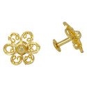 Big Floral Designer Gold Plated Studs Earrings