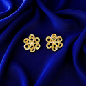 Big Floral Designer Gold Plated Studs Earrings