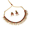 Multi-Colour Stone Antique Pearl Necklace Set