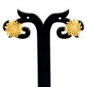 Stylish Gold Plated Sunflower Design Floral Studs