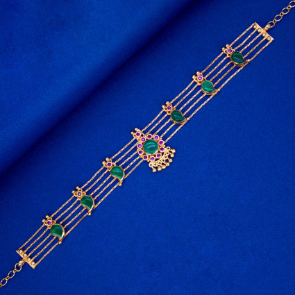 Kerala Traditional Lakshmi Kasu Green Palakka Necklace