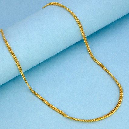 Stylish Gold Plated Unisex Thin Curb Link Chain