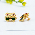 Traditional Gold Plated Double Palakka Ear Studs