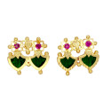 Traditional Gold Plated Double Palakka Ear Studs
