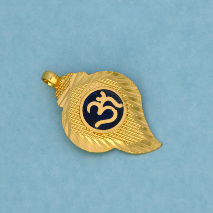 Gold Plated Aum Thali Shell Design Pendant