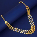 Dashing Gold Plated Triple Layer Pearl Necklace