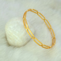 Elegant Gold Plated Link Design Plain Bangle