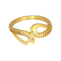 Elegant Gold Plated CZ Stone Finger Ring for Women