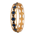 Contemporary Gold Plated Floral Enamel Stone Bangle