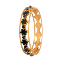 Contemporary Gold Plated Floral Enamel Stone Bangle