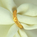 Stylish Gold Plated Ribbed Heart Finger Ring