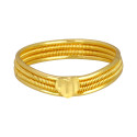 Stylish Gold Plated Ribbed Heart Finger Ring