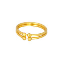 Simple Gold Plated Adjustable Double Band Ring