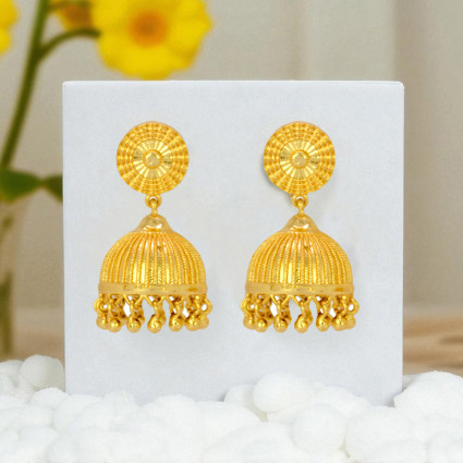 Trendy Gold Plated Plain Jhumka Earrings