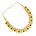 Ethnic Round Enamel Gold Plated Lakshmi Mango Choker