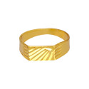 Unisex Gold Plated Diagonal Striped Design Finger Ring