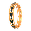 Antique Gold Plated Gopi Green Enamel Stone Bangle