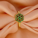 Appealing Gold Plated Floral Stone Adjustable Finger Ring