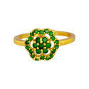 Appealing Gold Plated Floral Stone Adjustable Finger Ring