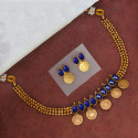 Antique Triple Layer Stone Lakshmi Kashu Necklace Set
