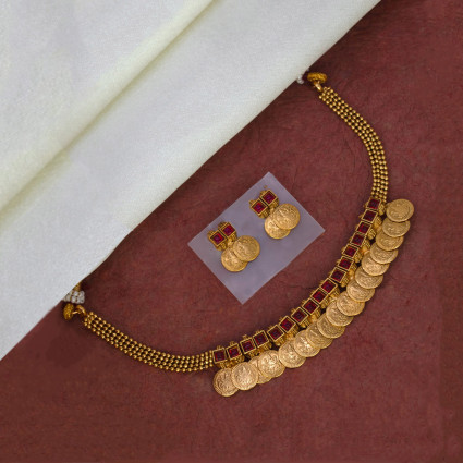 Traditional Antique Kemp Lakshmi Kasu Choker Set