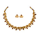 Antique Finish Lakshmi Kasu Kemp Necklace Set