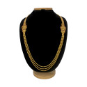 Gold Plated Three Strand Floral Double Side Mugappu Necklace