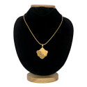 Gold Plated Designer Chain With Ruby CZ Matte Pendant
