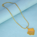 Gold Plated Designer Chain With Ruby CZ Matte Pendant