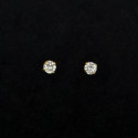 Gold Plated CZ Solitaire Second Stud Earrings