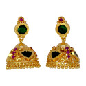 Kerala Traditional Gold Plated Ruby Palakka Jhumka