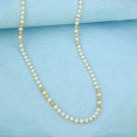 Gold Plated White Pearls And Golden Beads Chain