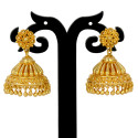 Stylish Gold Plated Medium Jhumka Earrings