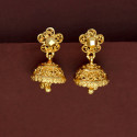 Small Gold Plated Floral Filigree Jhumka Earrings