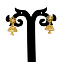Small Gold Plated Floral Filigree Jhumka Earrings