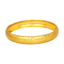 Gold Plated Medium Designer Lightweight Pipe Bangle