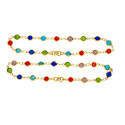 Trendy Gold Plated Multi-Coloured Stone Anklets