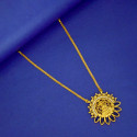 Antique Gold-Plated Blue Sapphire Lakshmi Necklace