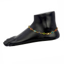 Trendy Gold Plated Multi-Coloured Stone Anklets