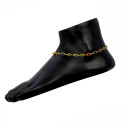 Gold-Plated Square-Cut Multicolour Stone Anklet