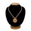Classy Gold Plated Lakshmi Stone Pendant Necklace