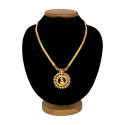 Classy Gold Plated Lakshmi Stone Pendant Necklace