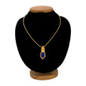 Gold Plated Medium Blue Nagapadam Pendant Chain