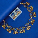 Blooming Matte Gold Plated Lotus Ghunghroo Necklace Set