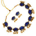 Blooming Matte Gold Plated Lotus Ghunghroo Necklace Set